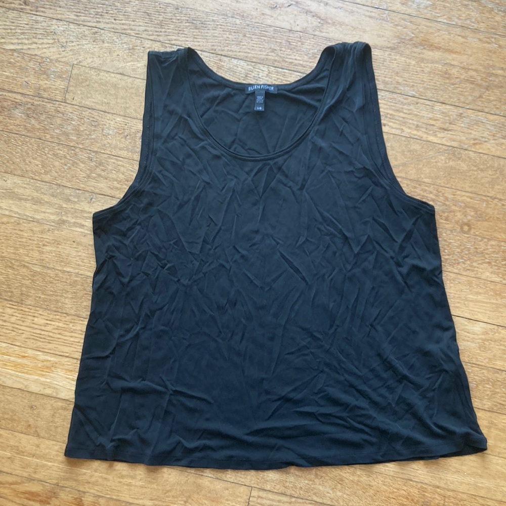 Black silk Jersey Eileen Fisher tank top